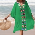 thumbnail image 4 of FhsagQ Paréo pour Femmes en Résille Paréo de Maillot de Bain pour Femmes pour Plage et Piscine Maillot de Bain Blouse Contrastée Dégradé Robe de Plage au Crochet Paréo pour Femmes String Vert Taille Unique, 4 of 5
