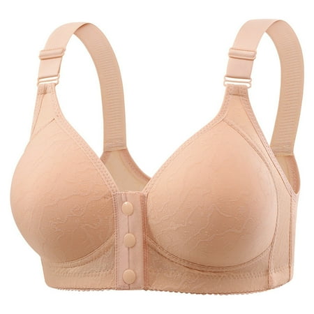 YHGFVOKJ Bras for Women Wireless Underarm-smoothing Stretch Fabric with Seamless Smooth Underwear Comfort Wirefree Push-up Bra Strapless Bra Beige 46