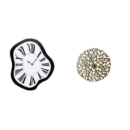 Wall Clock Metal Sculpture Acrylic Material Silent Movement Home Office Living Room Decor Art Piece