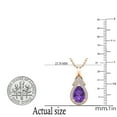 thumbnail image 4 of Dazzlingrock Collection 10X7mm Pear Amethyst & Round White Diamond Teardrop Pendant for Women with 18 Inch Gold Chain (0.15 ctw, Color I-J, Clarity I2-I3) in 10K Rose Gold, 4 of 5