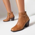 thumbnail image 5 of PEASKJP Womens Fashion Boots Round Toe Booties Non-Slip Comfort Ankle High Short Boot for Ladies, Yellow 38, 5 of 5