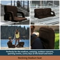 thumbnail image 3 of Seamander Large Size Foldable Stadium Seat Chair for Bleacher Padded Back Support with 6 Reclining Positions, Brown, 3 of 4