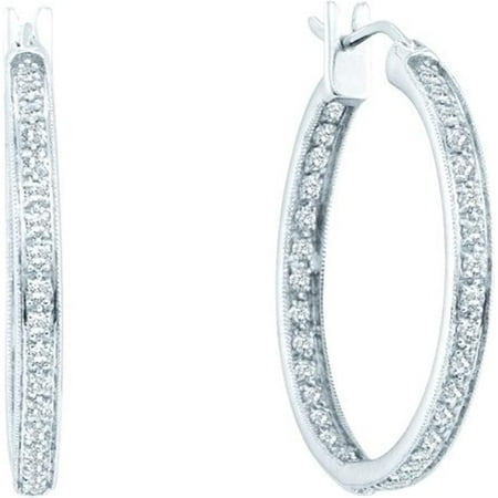 Gold and Diamonds FER5050-W 1.0CT-DIA FASHION HOOPS- Size 7