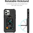 thumbnail image 2 of for iPhone 12 Pro Max Case with Sliding Camera Cover Heavy Duty Protective Case with Card Holder Magnetic Rotate Ring Kickstand Phone Case for iPhone 12 Pro Max(Black), 2 of 13