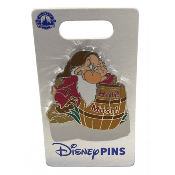 Disney Parks Snow White and the Seven Dwarfs Grumpy Hah! Mush! Pin New with Card