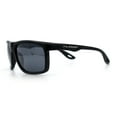 thumbnail image 5 of Xloop Classic Mens Color Mirror Wrap Around Rectangular Sport Plastic Sunglasses Matte Black - Black, 5 of 6
