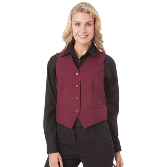 BlueGeneration Ladies Teflon Twill Vest - Burgundy 4 Extra Large Solid