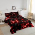 thumbnail image 2 of Manfei Red Gradient Sqaure Twin Comforter Sets, Honeycomb Bedding Set, 2 Pieces, 2 of 7