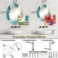 thumbnail image 4 of Designart "Abstract Geometric Fusion in Green and Blue II" Abstract Shapes Round Wall Mirror - Modern Oval Printed Decorative Oversized Mirror - Multiple Color Options, 4 of 4