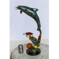 thumbnail image 2 of Nifao Bronze Dolphin and Turtle Statue Ocean Reef Art Décor – Home Decor Sculpture, 8"L x 13"W x 25"H, 2 of 20