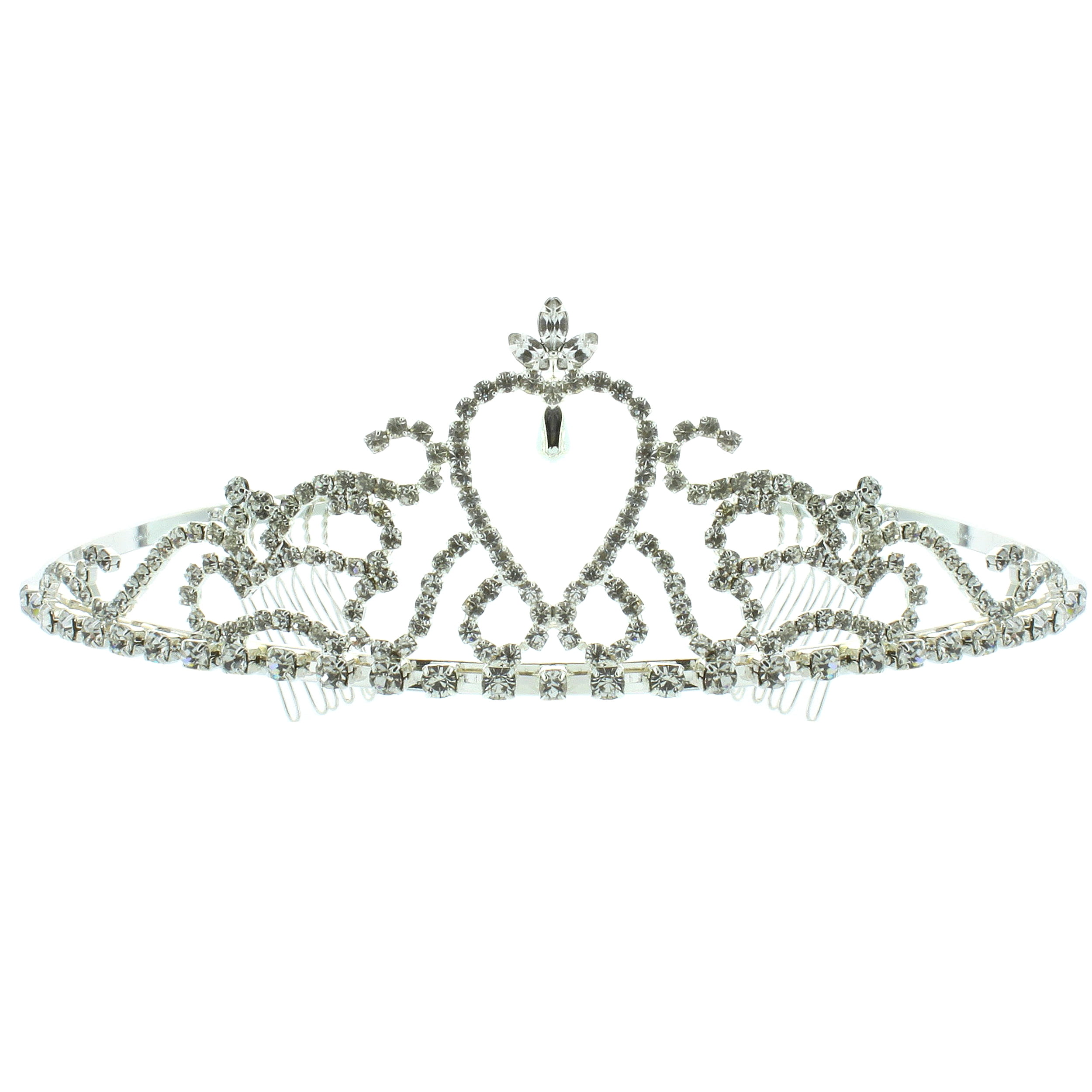 Kate Marie 'Brianna' Charming Rhinestones Crown Tiara with Hair Combs