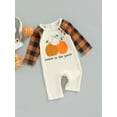 thumbnail image 3 of Baby Boy Girl Halloween Outfit Pumpkin Long Sleeve Romper Jumpsuit Cute Halloween Baby Costume Newborn Infant Fall Clothes, 3 of 7