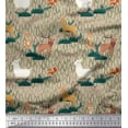 thumbnail image 1 of Soimoi Cotton Jersey Fabric Rabbit,Sheep & Deer Kids Print Sewing Fabric Yard 58 Inch Wide, 1 of 1