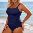 thumbnail image 2 of PMVFHDE One Piece Swimsuit Women Ribbed Casual Pleated Plus Size Monokini With Bathing Suit Design For Beach Pool, 2 of 5