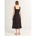 thumbnail image 3 of Free Assembly Women's and Women's Plus Sleeveless Square Neck Cotton Midi Dress, Sizes XS-4X, 3 of 4