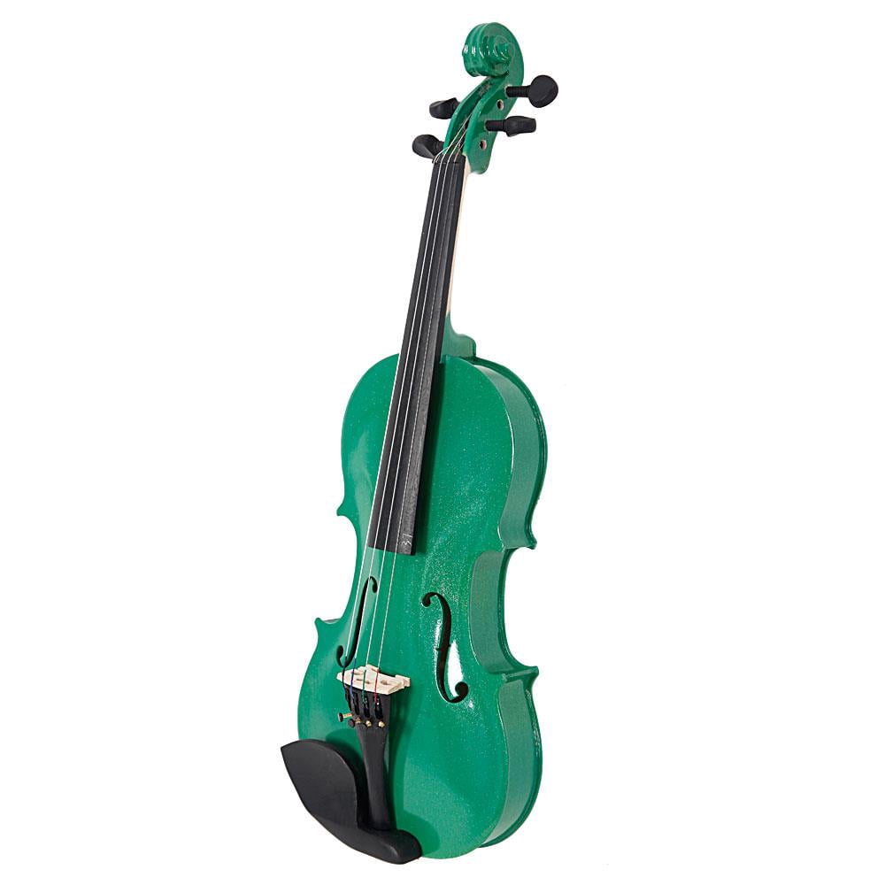GoDecor 4/4 Green Acoustic Violin Fiddle with Hard Case, Bow, Rosin