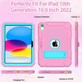thumbnail image 4 of SUPNICE Case for iPad 10th Generation 2022 10.9 Inch,iPad 10th Generation Case with Pencil Holder & Kickstand,Shockproof Anti-Slip Protective Case for iPad 10th Generation 10.9",Pink and Turquoise, 4 of 7