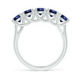thumbnail image 2 of ANGARA Lab Grown 2.3 Ct Half Eternity 5 Stone Blue Sapphire Wedding Band for Women in 14K White Gold (Size-4.5mm) | Anniversary, Jewelry Gift for Women | Lab-Grown Blue Sapphire Ring, 2 of 8