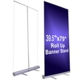 thumbnail image 2 of InstaHibit Portable Trade Show Retractable Roll Up Aluminum 40"x79" Banner Stand with Carrying Bag, 2 of 8