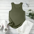 thumbnail image 6 of MESSUEN Tank Tops Women Womens Tank Tops Loose Fit Square Neckline Camisole Casual Daily Shirts T Shirt U Neck Tee Tunic Vest Tanks Ladies Blouses Womens Summer Tops Dressy Casual Army Green L, 6 of 9