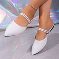 thumbnail image 6 of Samdudou Slip On Shoes for Women Closed Toe Pointed Toe Backless Mules Minimalist Double Thin Strap Design Elegant Flat Footwear for Work Date, 6 of 9