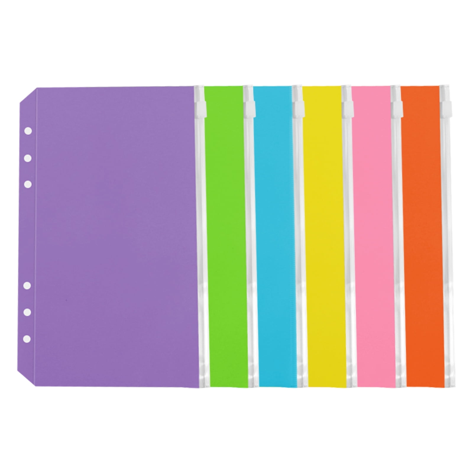 White Zipper Solid Color Bag 6pcsPVC Zipper Bag [purple White Zipper Solid Color Bag 6pcsPVC Zipper Bag [purple