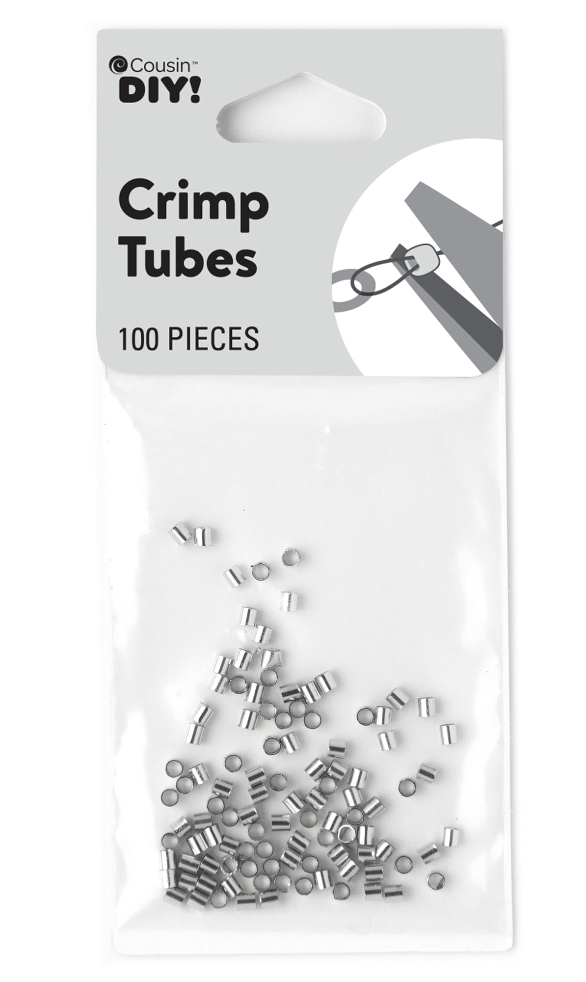 (3 pack) Cousin DIY Crimp Tube and Beads Set, Silver Finish, 100 Pieces