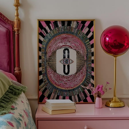 Wall Art, Psychedelic Eye Poster, Esoteric Vision Print, Mystical Third Eye Decor, Abstract Optical Illusion, Psychedelic Surreal Artwork Wall Art, Modern Wall Decor For Living Room, 8x12 UNFRAMED