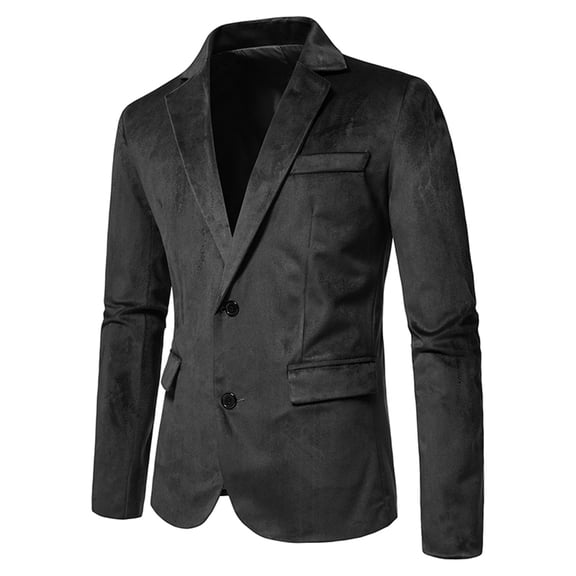 Baqcunre Suits for Men, European and American V Neck 2 Button Coat Suit Wedding Dress Mens Coat,Blazer for Men Men Clothing Black L