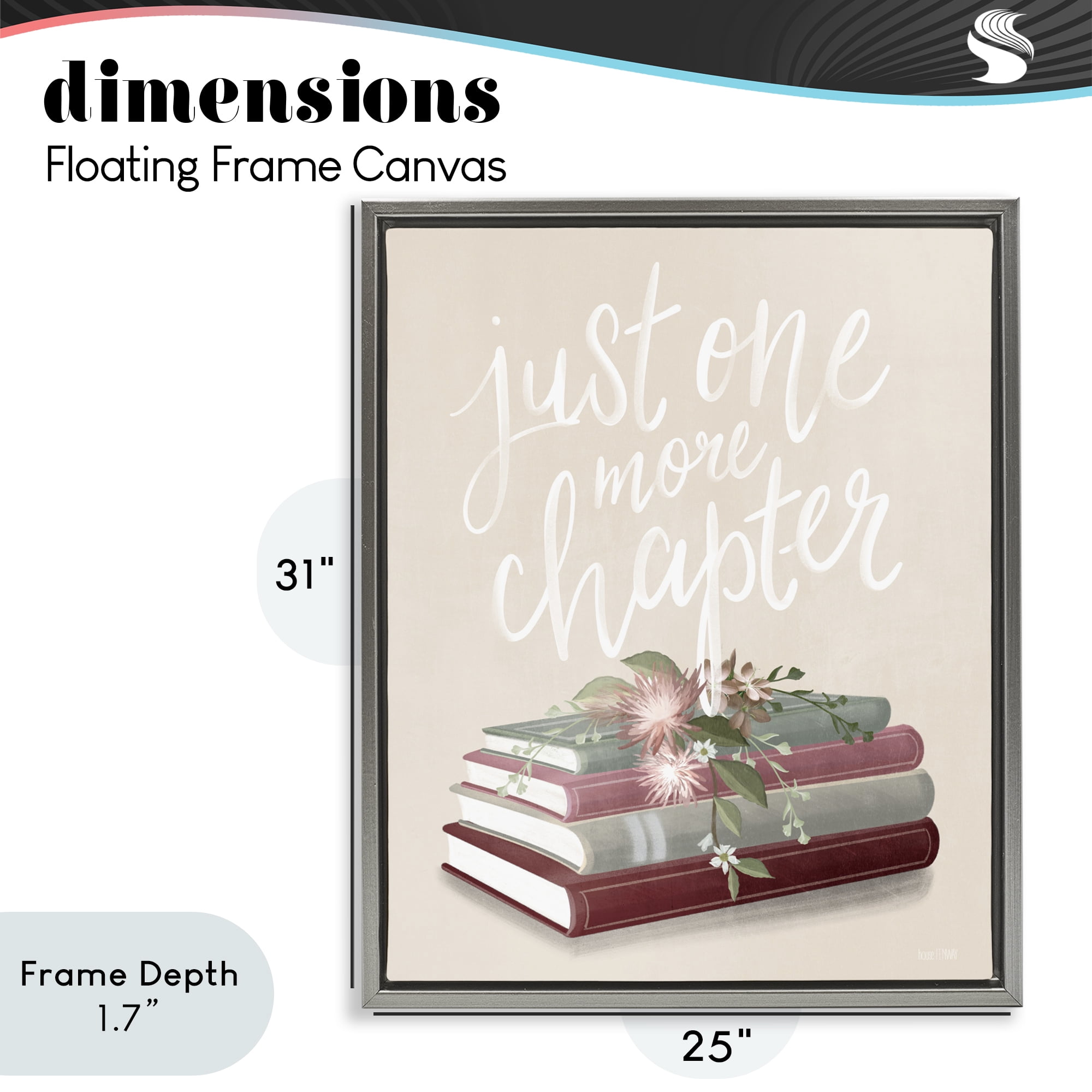 Stupell Industries One More Chapter on Beige Gray Framed Floater Canvas Wall Art, design by House Fenway