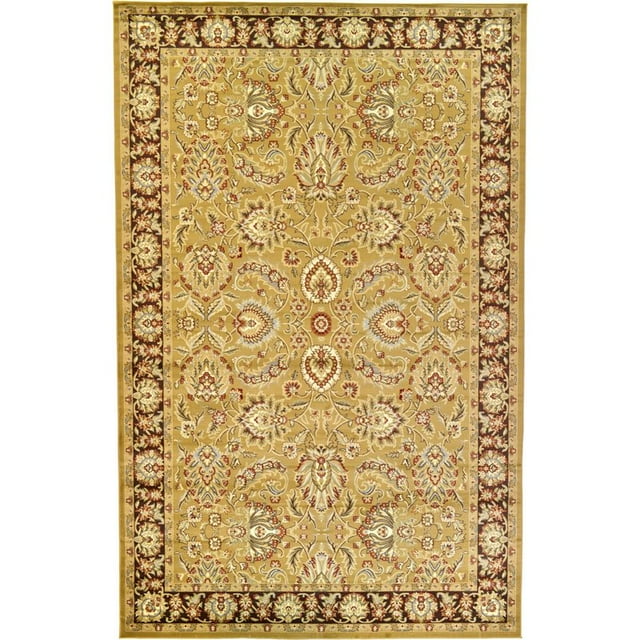 Unique Loom Voyage Intricate Border Rug 10' 6 x 16' 5 Rectangle Gold/Brown