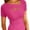 Hot Pink, variant on Women's Fashion Clothes One Piece Cutout Tops Short Sleeve Knit Slim Fitted Shirts Tee Tshirts