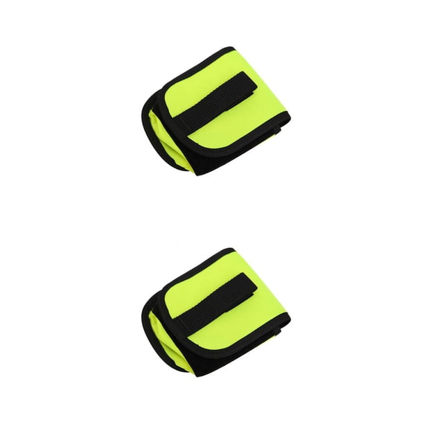 Soidarity Bolsa de pesas para buceo, repuesto de 2 kg/5 libras, almacenamiento de vuelo trasero, bolsa de accesorios para deportes acuáticos de Amarillo fluorescente 2piezas