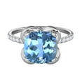 thumbnail image 2 of Mauli Jewels Rings for Women 2.35 Carat Diamond And Cushion Shape Blue Topaz 2.25 Carat.Twt Ring 4 Prong 10K White Gold, 2 of 7