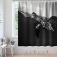 thumbnail image 3 of Sea Turtle Shower Curtain Black and White Beach Theme Nautical Ocean Cute Animal Kids Bathroom Decor Sets with Hooks Waterproof Washable 72Wx84H Grey, 3 of 5