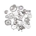 thumbnail image 1 of Ounissouiy 40 piezas de joyería de metal que hace los hallazgos de accesorios mecánicos de engranajes de bricolaje Artesanía Plata, 1 of 6
