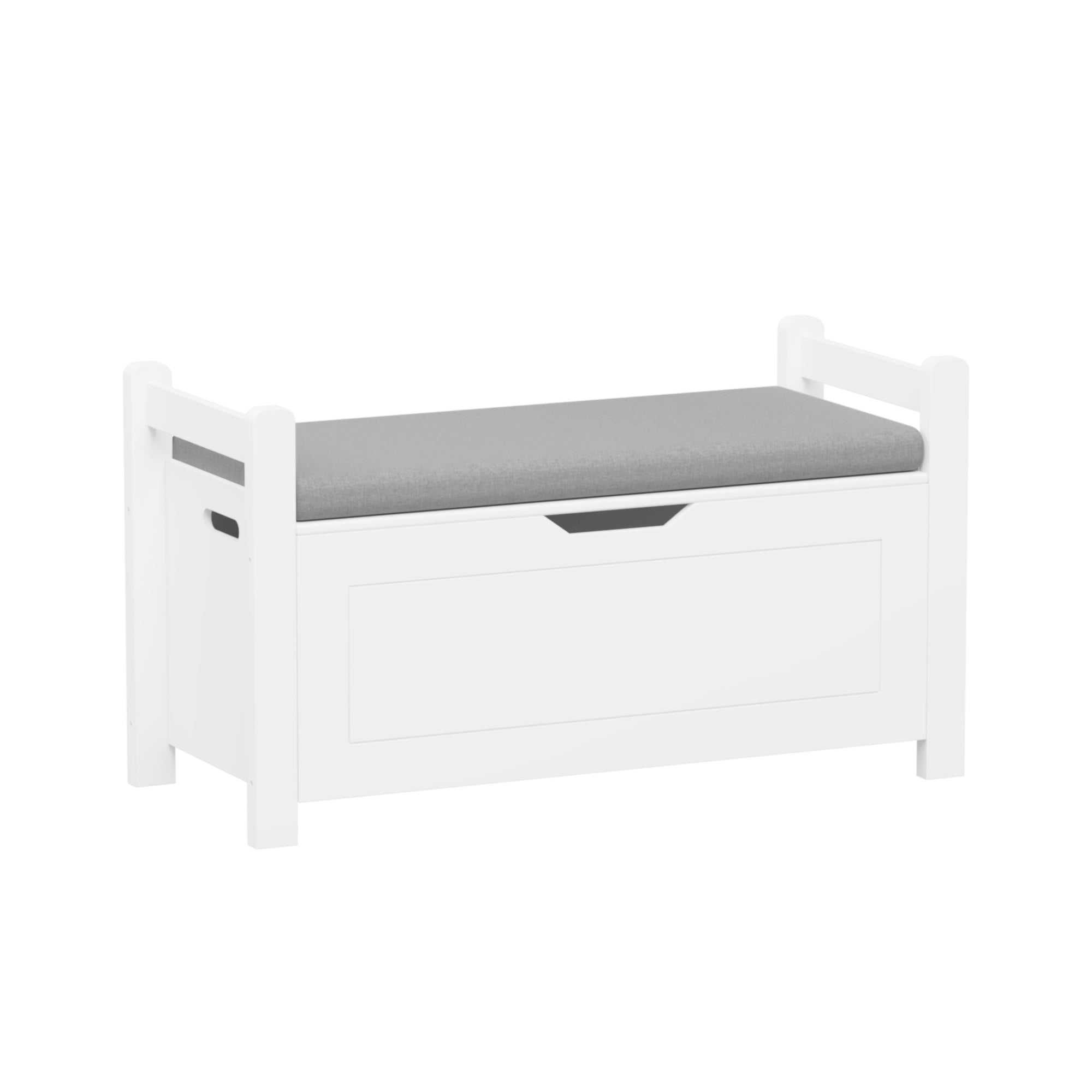 Danolapsi Toy Box Chest For Girls Boys, Wooden Toy Storage Organizer Trunk With Cushion Seat Bench, Flip-top Lid & Safety Hinge, Toy Chest For Nursery Playroom