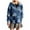 #158-Dark Blue, variant on Women's Oversized Plaid Hooded Zip Up Jacket with Kangaroo Pockets, Drawstring Hood & Soft Lining, Streetwear Casual Outerwear for Spring/Fall