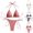 Beige, variant on JSGEK Women's Bikini Set Padded Cups 3 Piece Spaghetti Strap Stylish Bathing Suit For Women Premium Premium Beige S