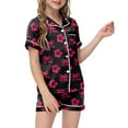 thumbnail image 1 of Ensembles de Pyjamas 2 Pcs pour Enfants Imprimé Graphique Chemise à Manches Courtes Boutons Shorts Ensemble de Pyjama Couvertures pour Bébé Fille Moins de 10 Vêtements Mignons pour Adolescentes Tenue Bébé Fille 5 Pcs, 1 of 5