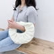 thumbnail image 3 of Moda mujer PU redondo plisado bajo el brazo bolso Casual pequeños bolsos (blanco) Likrtyny Para estrenar, 3 of 9