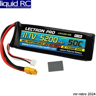Common Sense RC 3S5200-50X Lectron Pro 11.1v 5200mah 50c LiPo Battery Xt60/Tra Plug