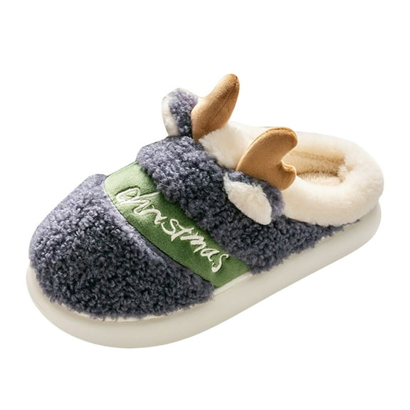 Gubotare Christmas Slippers for Women Women's House Slippers Slip-On Anti-Skid Flower Indoor Casual Shoes Snow Slipper Size 9.5 (Blue,9.5)