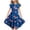 L-blue butterfly print, variant on Girls Short Sleeve Ruffled Dress 4th of July Outfits for Girls, Red White Blue Print Summer Sundress Casual Playwear 13-14 Years