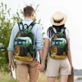 thumbnail image 4 of Disketp Green Tractor Field print Canvas Backpack Lightweight Travel Daypack Student Rucksack Laptop Backpack-, 4 of 5