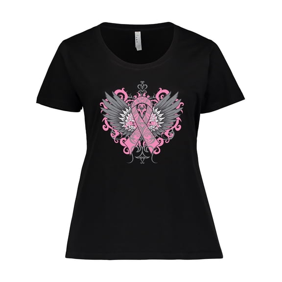 Inktastic Breast Cancer Cool Wings Women's Plus Size T-Shirt