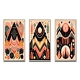 thumbnail image 2 of Designart "Retro Pink Bohemian Tribal Geometry II" Modern Geometric Framed Wall Art Set Of 3 - Pink Abstract Frame Gallery Wall Set For Home Decor, 2 of 6