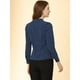 thumbnail image 5 of Blusa elegante de la camisa del trabajo de la manga larga del soplo de la tela escocesa del cuello de la pajarita de las mujeres Azul XL, 5 of 6