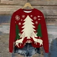 thumbnail image 2 of Women and Men Christmas Tops Christmas Tree Sweaters Printed Knit Shirts Fleece Thicken Sweatshirt Merry Christmas Pullover Christmas Couple Outfits, 2 of 9