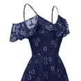 thumbnail image 4 of SWSMCLT Women's Summer Dresses Cocktail Sundress Cute A Line Dress Midi Spring Casual Deep V Neck Fitted Lace Navy XX-Large, 4 of 5